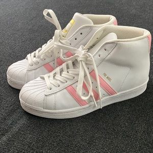 Adidas pro model pink and white